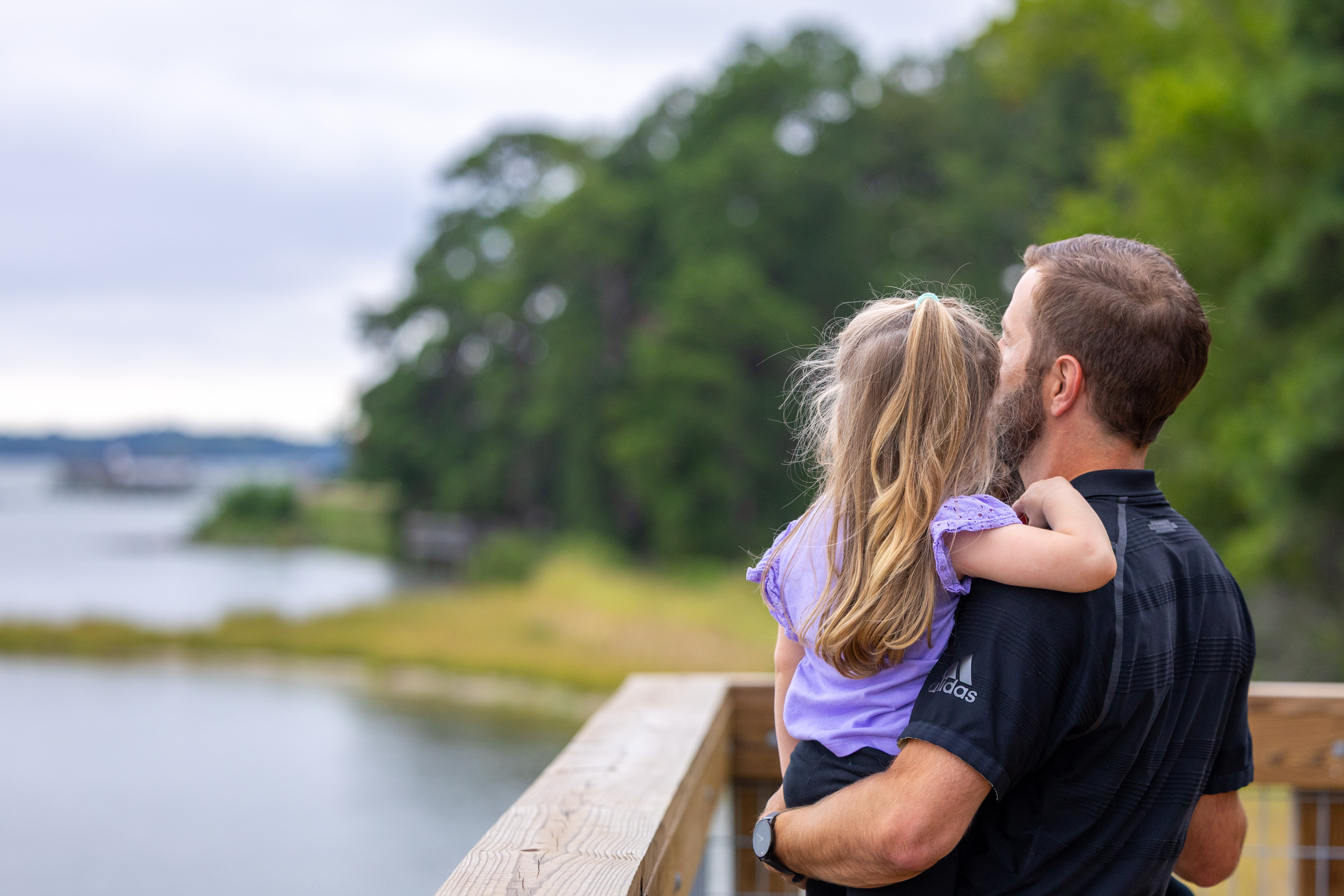 Father Daughter on pier