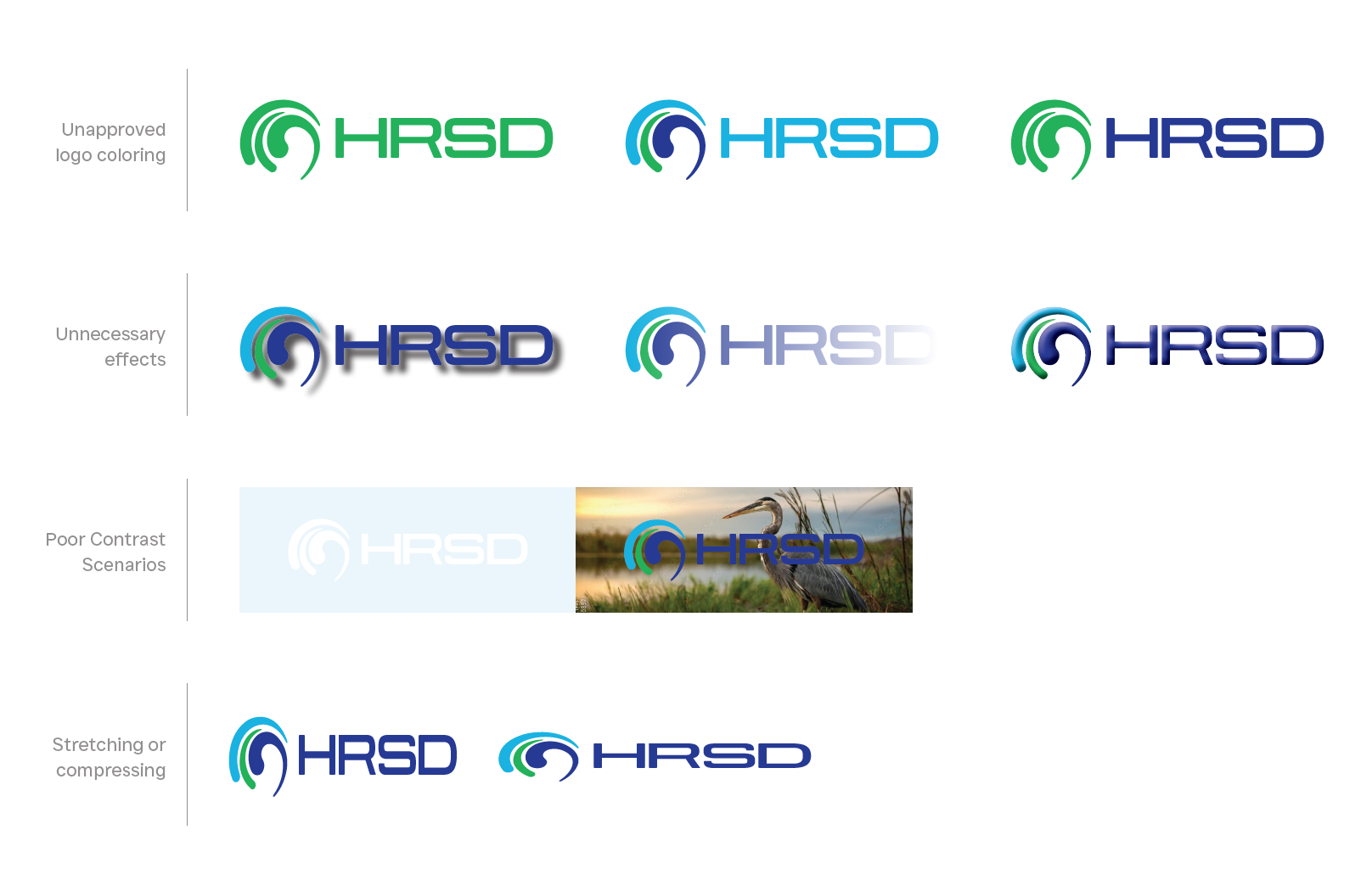HRSD Logo - Incorrect Use