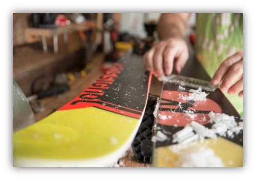 Skis are prepared for use